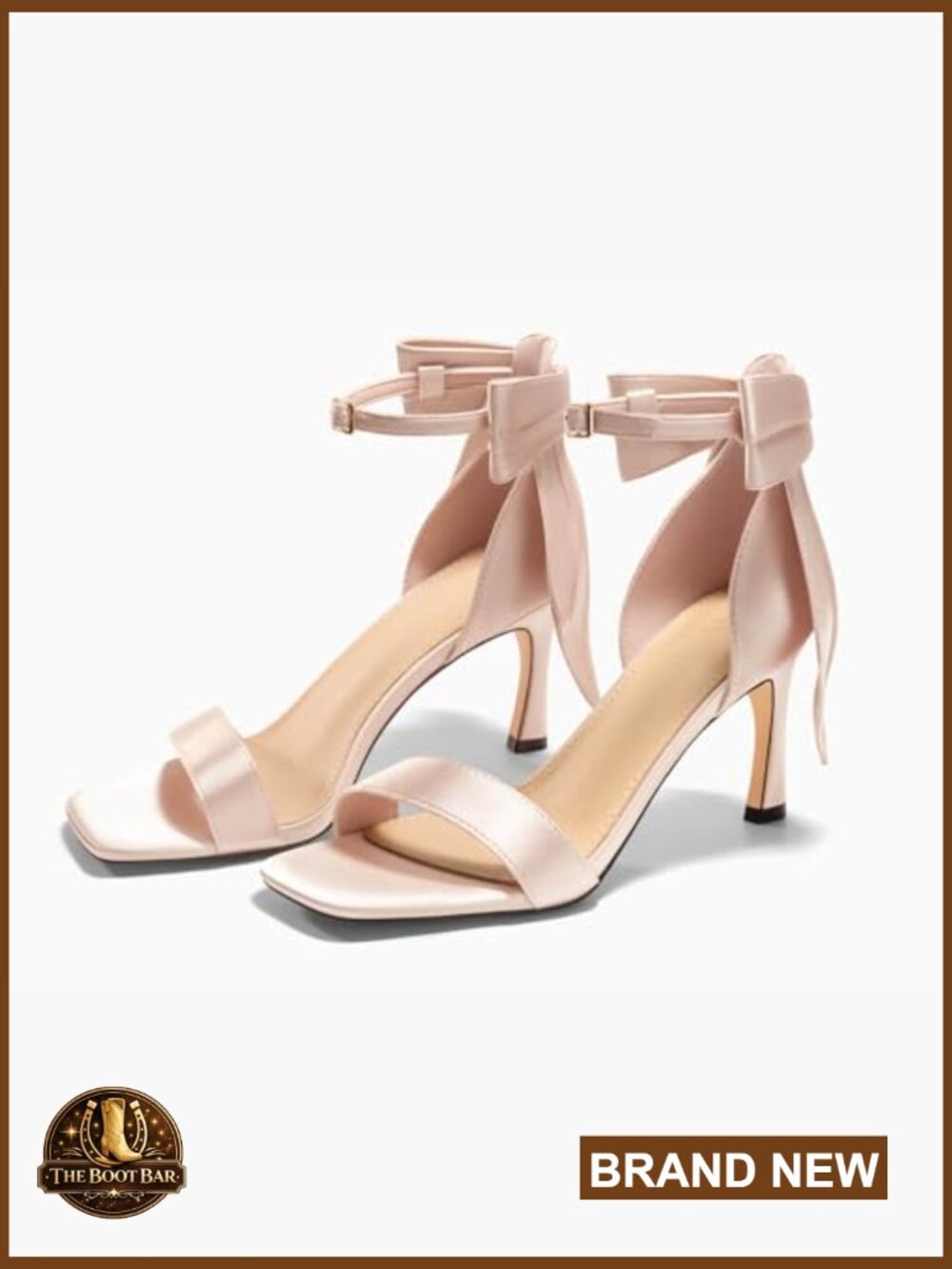 Stiletto Heeled Sandals Open Toe Ankle Strap Bow Tie Wedding Bride Shoes - Picture 6 of 7